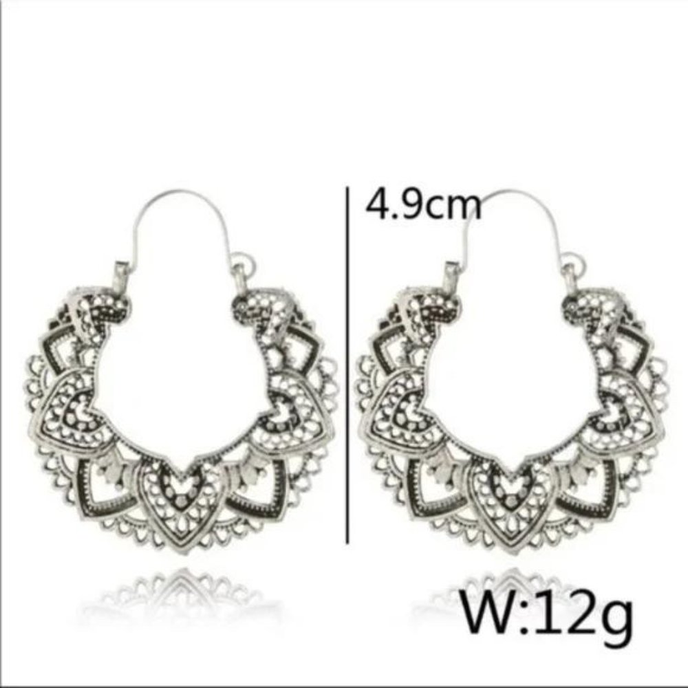 Vintage Antique Silver Dangle Earrings - Picture 3 of 3